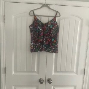 Anne Cole XXLarge Petal Paisley Easy  Triangle Tankini Swim Top